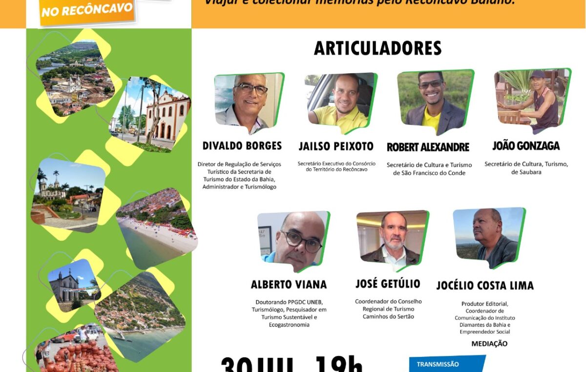 Cultura e Turismo de São Francisco do Conde vão estar representados na Live do Instituto Diamantes da Bahia