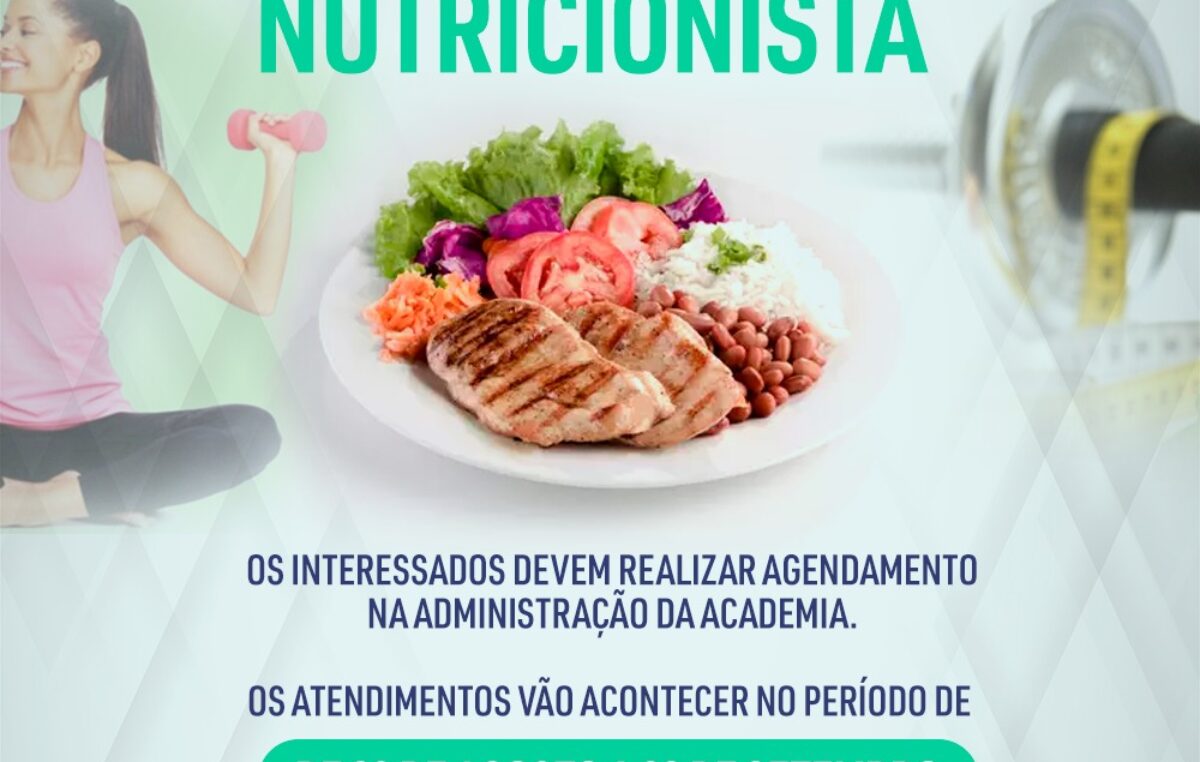 Inscritos na Academia Pública e gratuita do município vão ter acesso a consulta com nutricionista