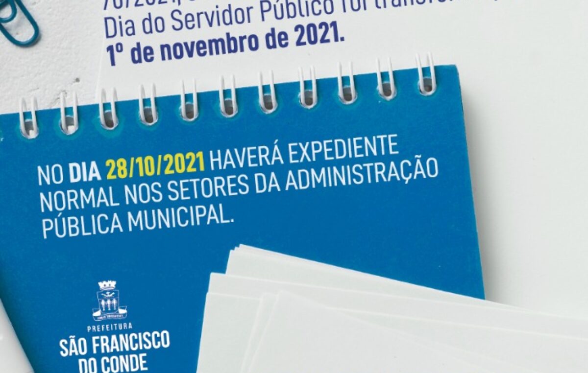 Dia do servidor público é transferido para 1º de novembro em 2021
