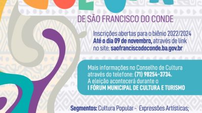Inscrições abertas para o Conselho Municipal de Cultura para o biênio 2022/2024