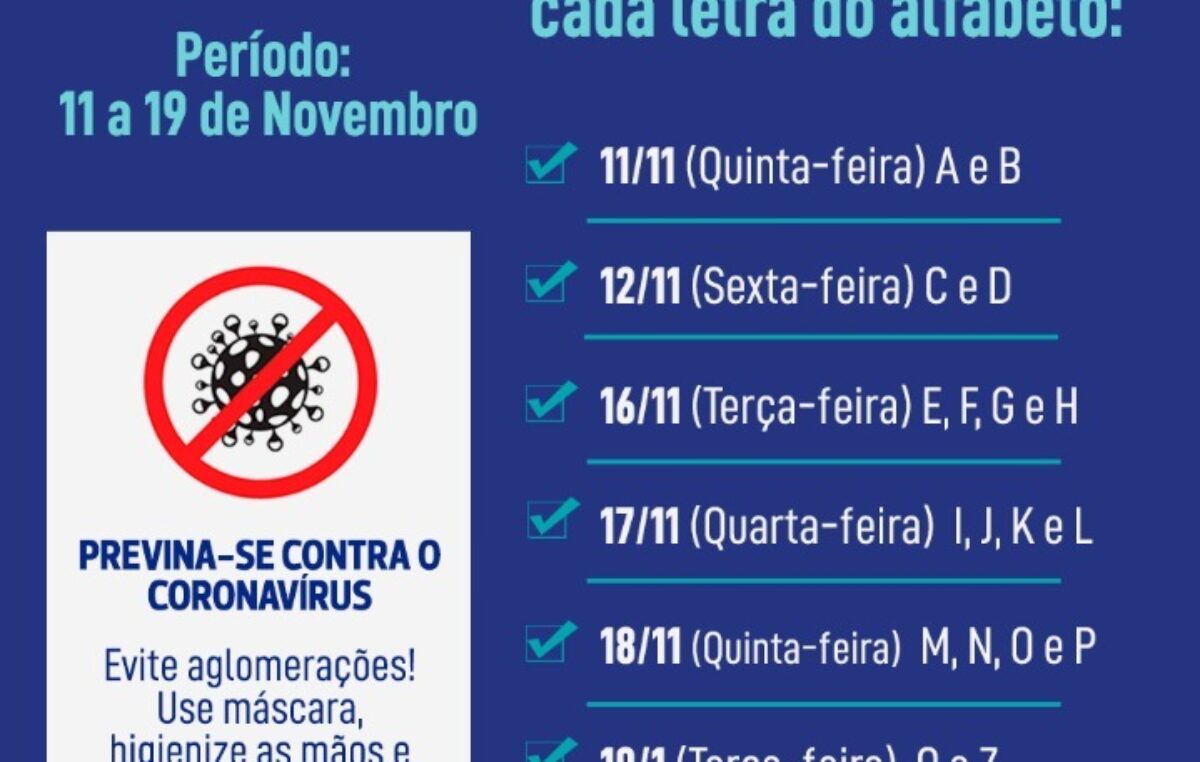 O pagamento do benefício do PAS começa no dia 11 e se estende até o dia 19 de novembro