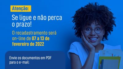 Recadastramento para estudantes beneficiários do Prounifas termina em 13 de fevereiro de 2022