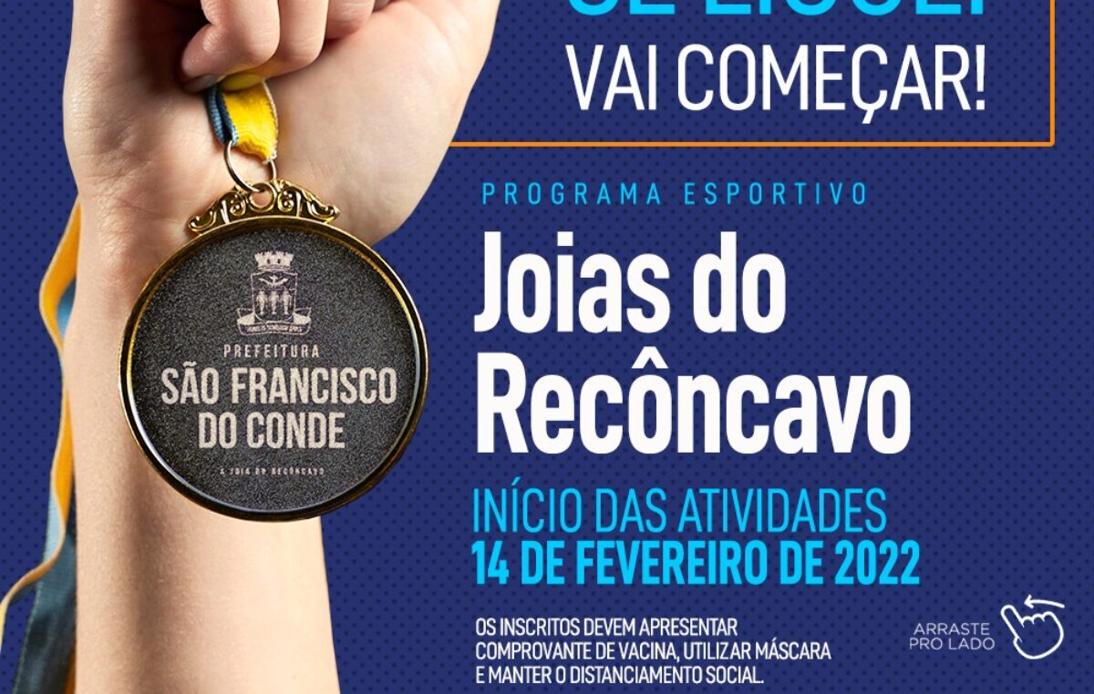O Programa Esportivo Joias do Recôncavo tem início em 14 de fevereiro. Confira as modalidades, horários e locais