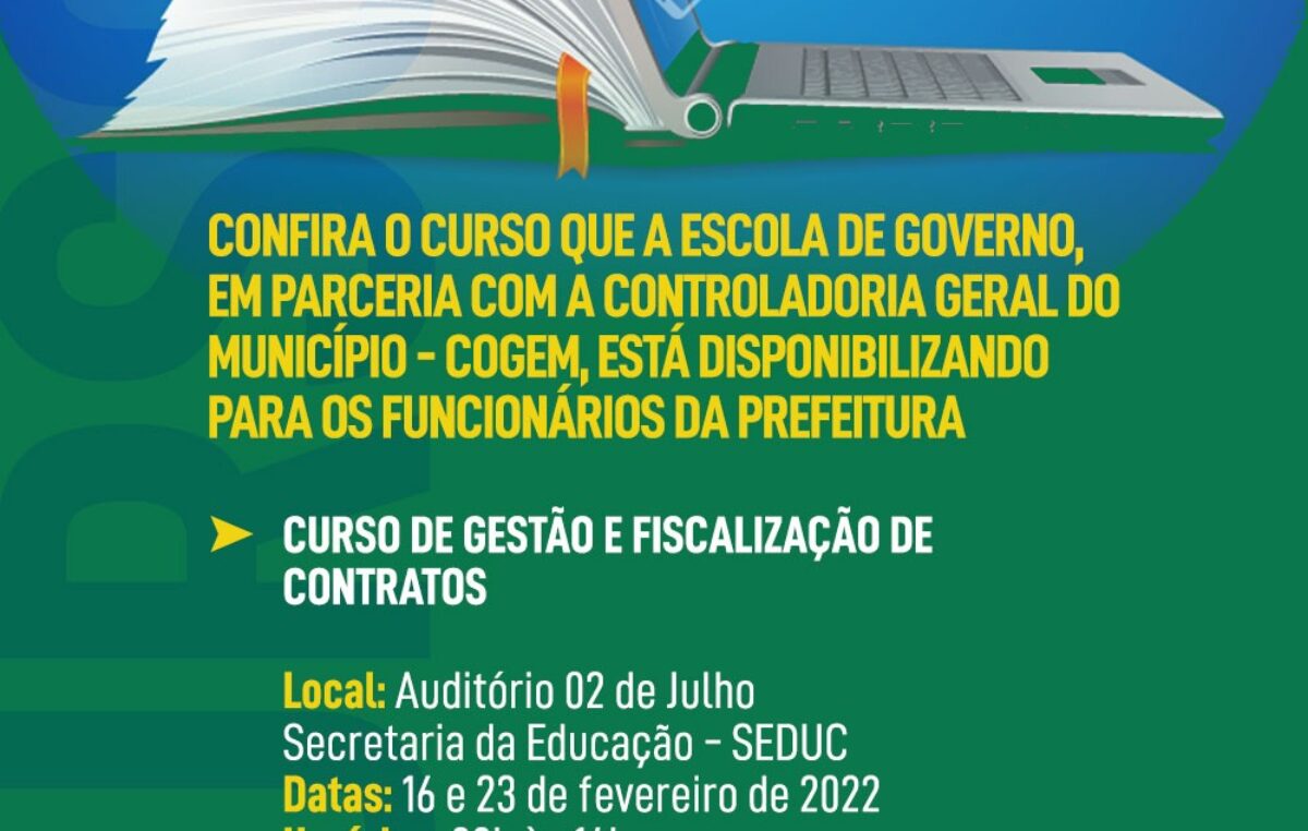 Escola de Governo promove cursos de gestão e fiscalização de contratos e redação oficial