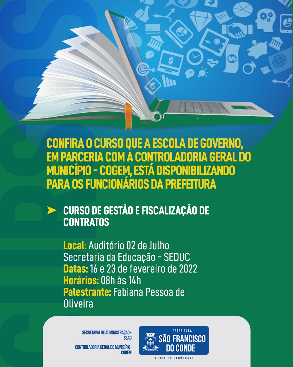 Escola de Governo promove cursos de gestão e fiscalização de contratos e redação oficial
