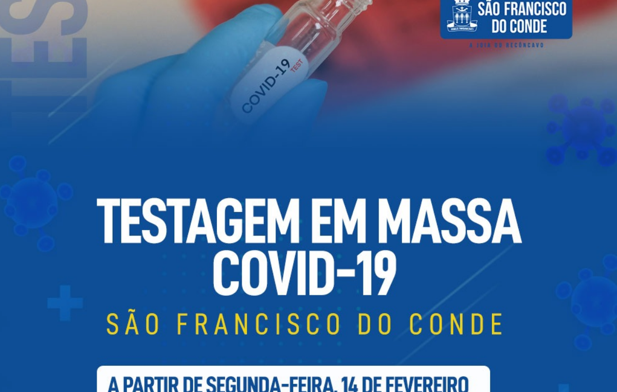 Testagem em massa para Covid-19 iniciou nesta segunda-feira (14), em São Francisco do Conde