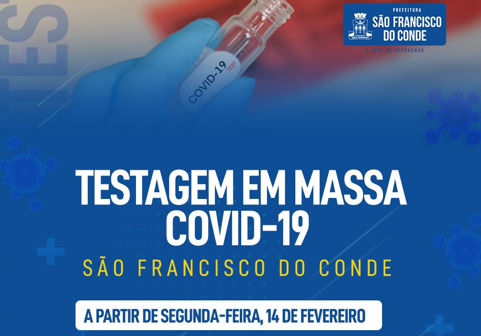 Testagem em massa para Covid-19 iniciou nesta segunda-feira (14), em São Francisco do Conde