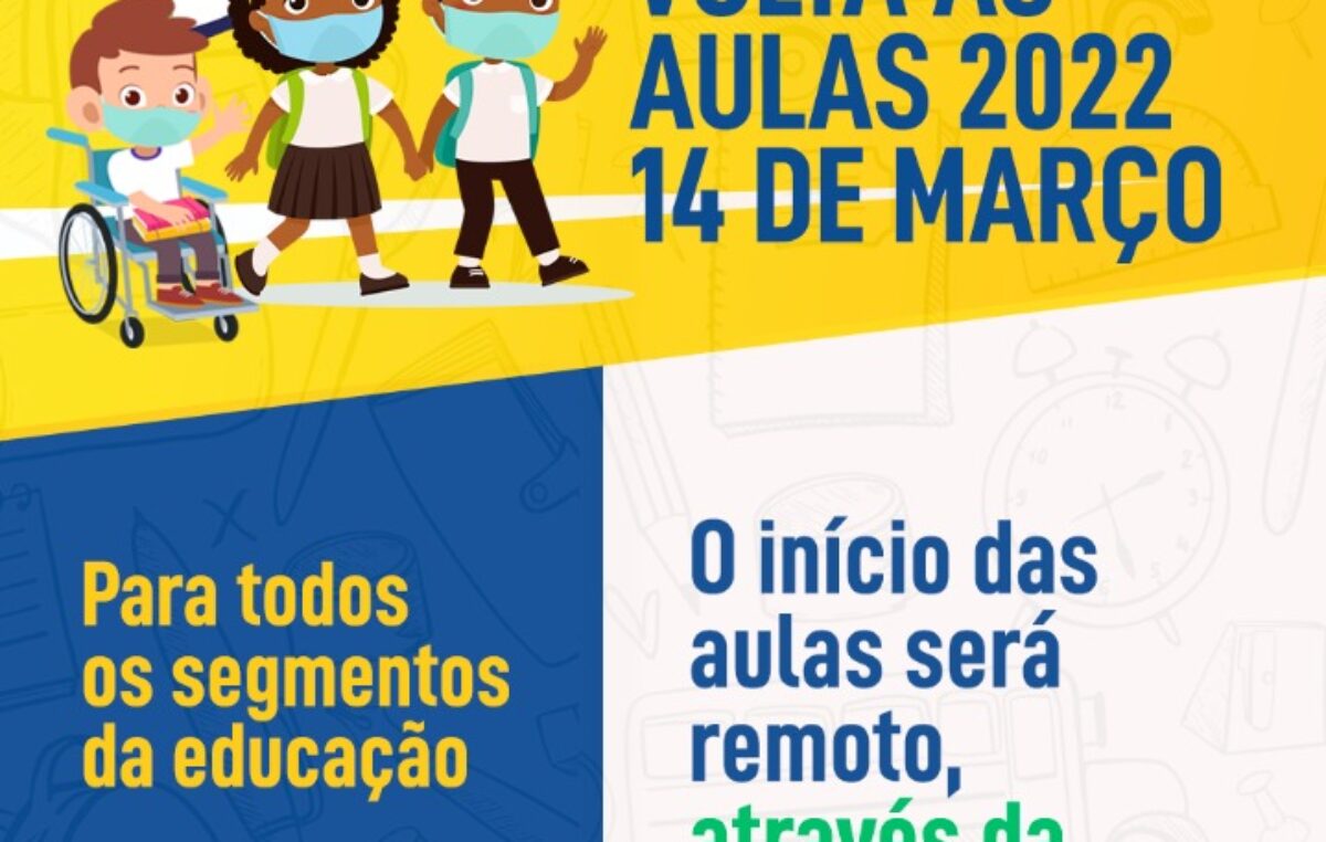 Aulas da Rede Municipal começam dia 14 de março