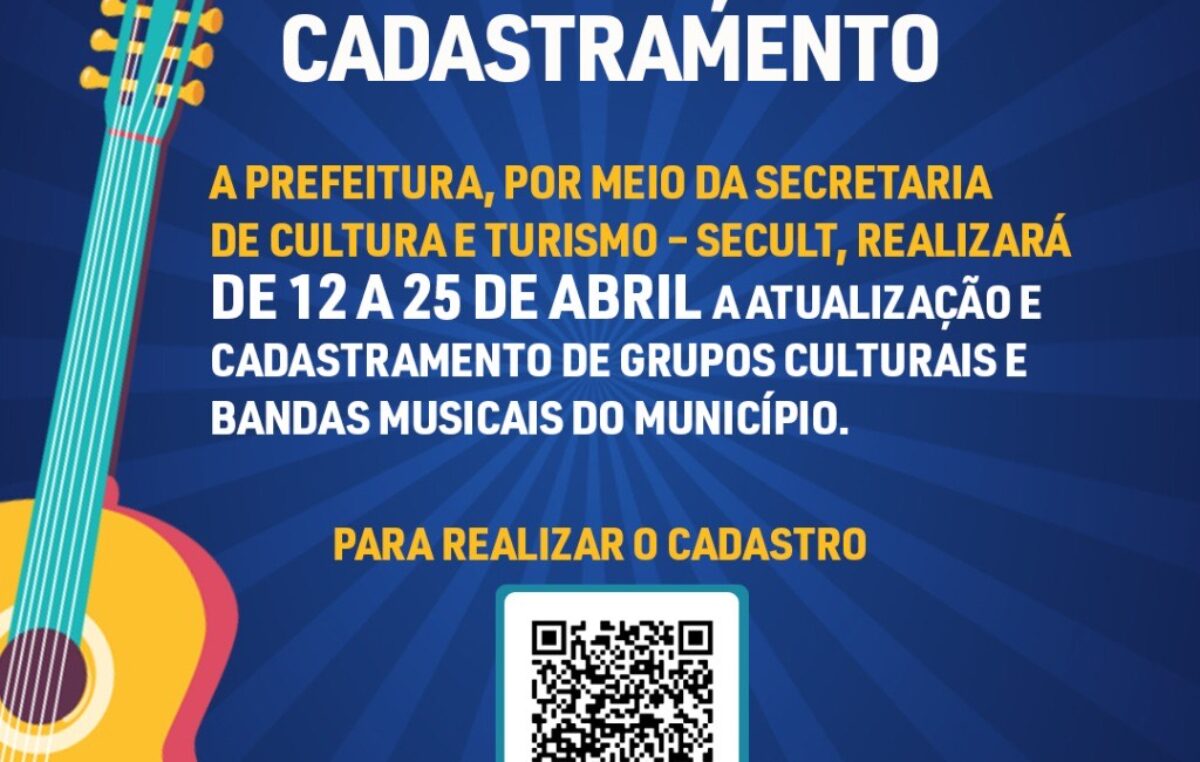 Prefeitura realiza atualização e cadastramento de bandas musicais e grupos culturais do município