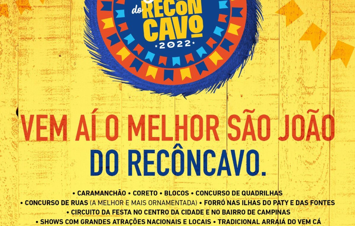 Arraiá Joia do Recôncavo é em São Francisco do Conde. Liga o GPS aí e vem pra cá!