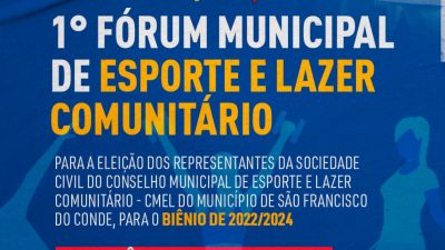 1º Fórum Municipal de Esporte e Lazer Comunitário acontecerá no dia 18 de agosto