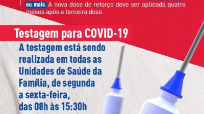 COVID-19: 4ª dose está disponível para pessoas com 20 anos de idade ou mais