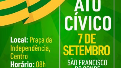 7 de Setembro será celebrado com ato cívico em São Francisco do Conde