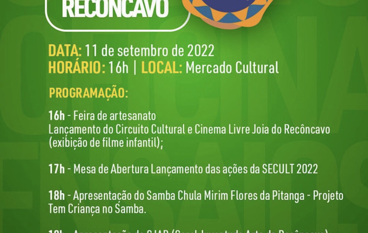 Domingão Joias do Recôncavo acontece neste domingo (11)