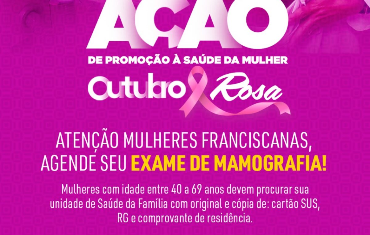 Outubro Rosa: Prefeitura disponibiliza exames de mamografia para mulheres entre 40 e 69 anos