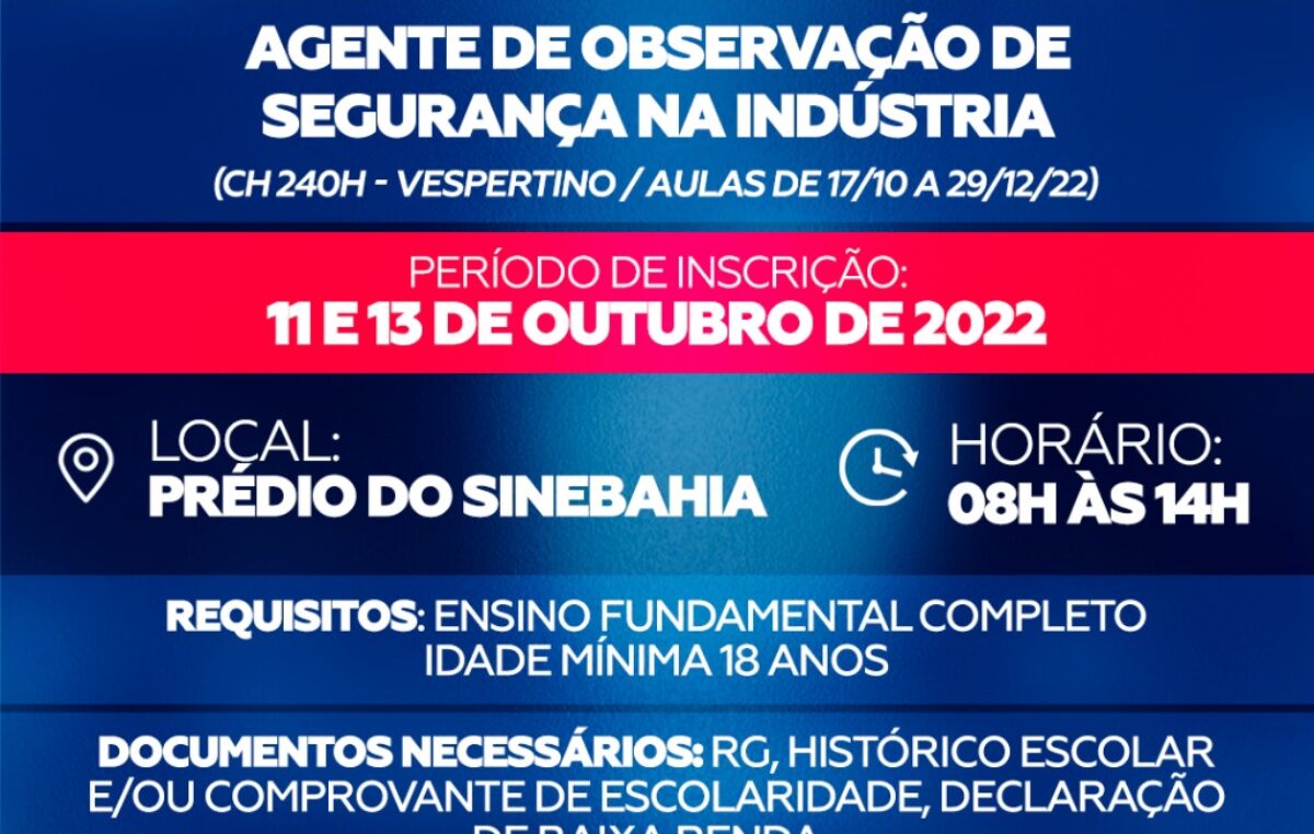 SEPLANDEC: Inscrições para cursos de qualificação profissional acontecem nos dias 11 e 13 de outubro