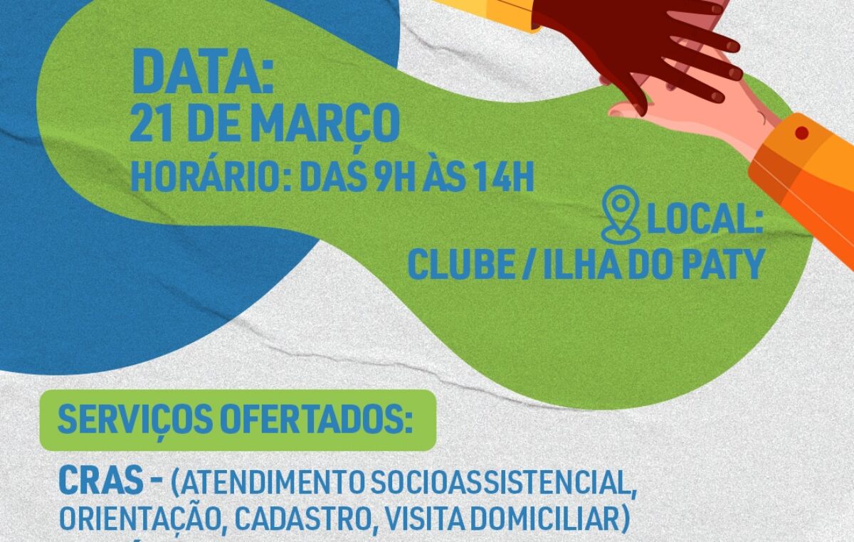 CRAS Itinerante estará na Ilha do Paty, no dia 21 de março