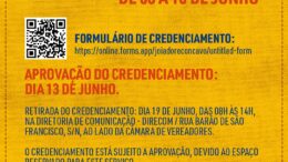 CREDENCIAMENTO DE IMPRENSA PARA COBERTURA DO ARRAIÁ JOIA DO RECÔNCAVO 2023