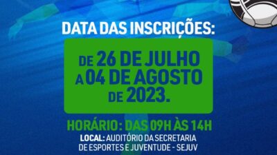 Inscrições para a COPA INTERBAIRROS DE FUTEBOL DE CAMPO / ADULTO