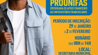 Processo Seletivo PROUNIFAS – Inscrições Abertas para Apoio Financeiro a Universitários Franciscanos
