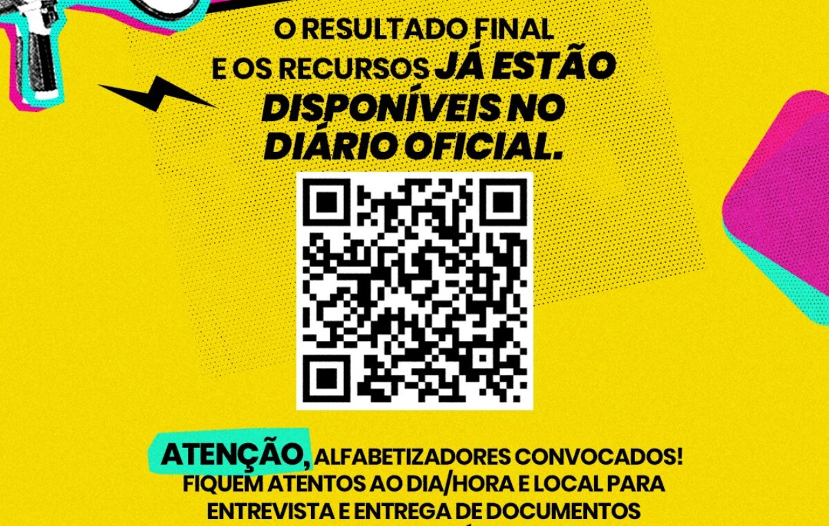 Resultado do Programa Brasil Alfabetizado – EJA é divulgado no Diário Oficial