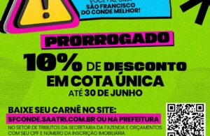 Prefeitura prorroga prazo para pagamento do IPTU com desconto de 10% até 30 de junho