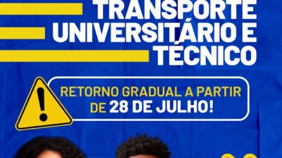 Transporte Universitário e Técnico retoma atividades de forma gradual a partir de 28 de julho