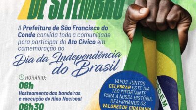 São Francisco do Conde realiza Ato Cívico de 7 de Setembro neste domingo (7)