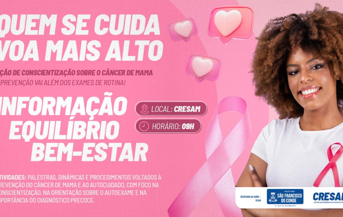 Quem se cuida voa mais alto: ação no CRESAM promove conscientização sobre o câncer de mama