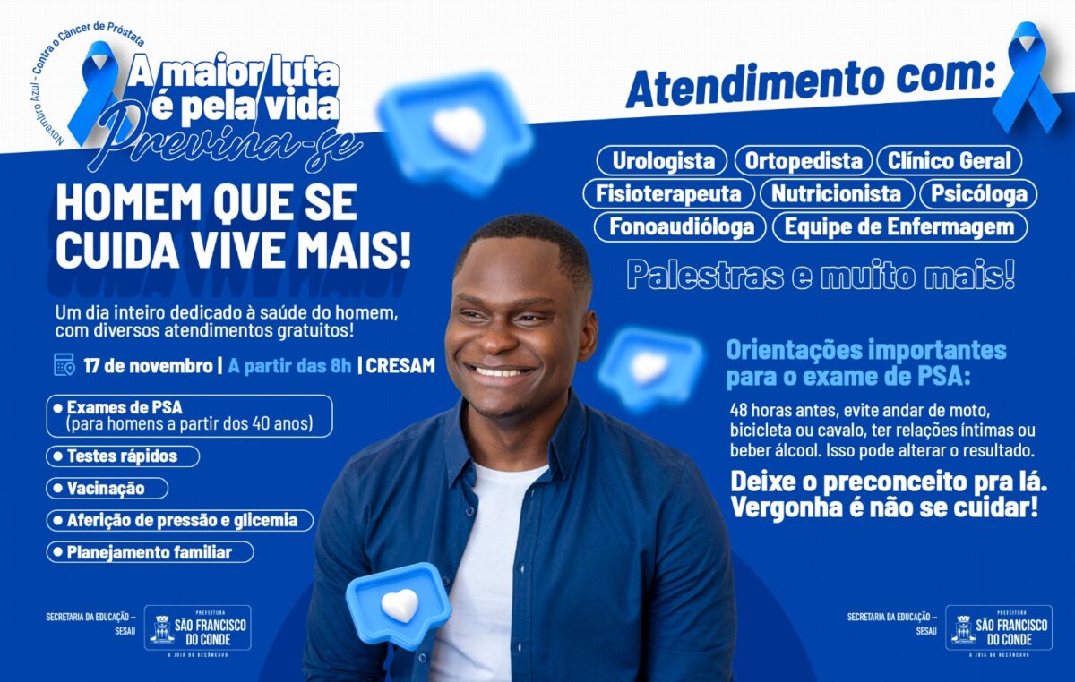 Prefeitura de São Francisco do Conde promove ação de saúde voltada ao público masculino no Novembro Azul