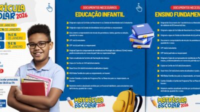 Prefeitura divulga cronograma e normas da matrícula escolar 2026 da Rede Municipal