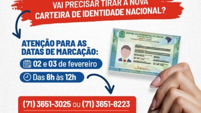 SEPLANDEC abre marcação para emissão da Carteira de Identidade Nacional