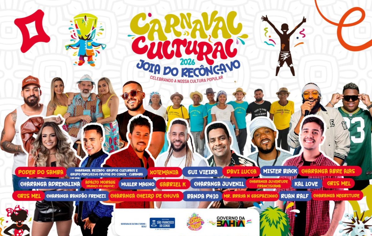 Carnaval Cultural 2026 vai movimentar São Francisco do Conde com música e tradição, saiba mais